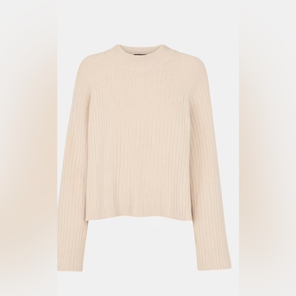 NWT Whistles Cotton Rib Crew Neck Knit. - Picture 3 of 8